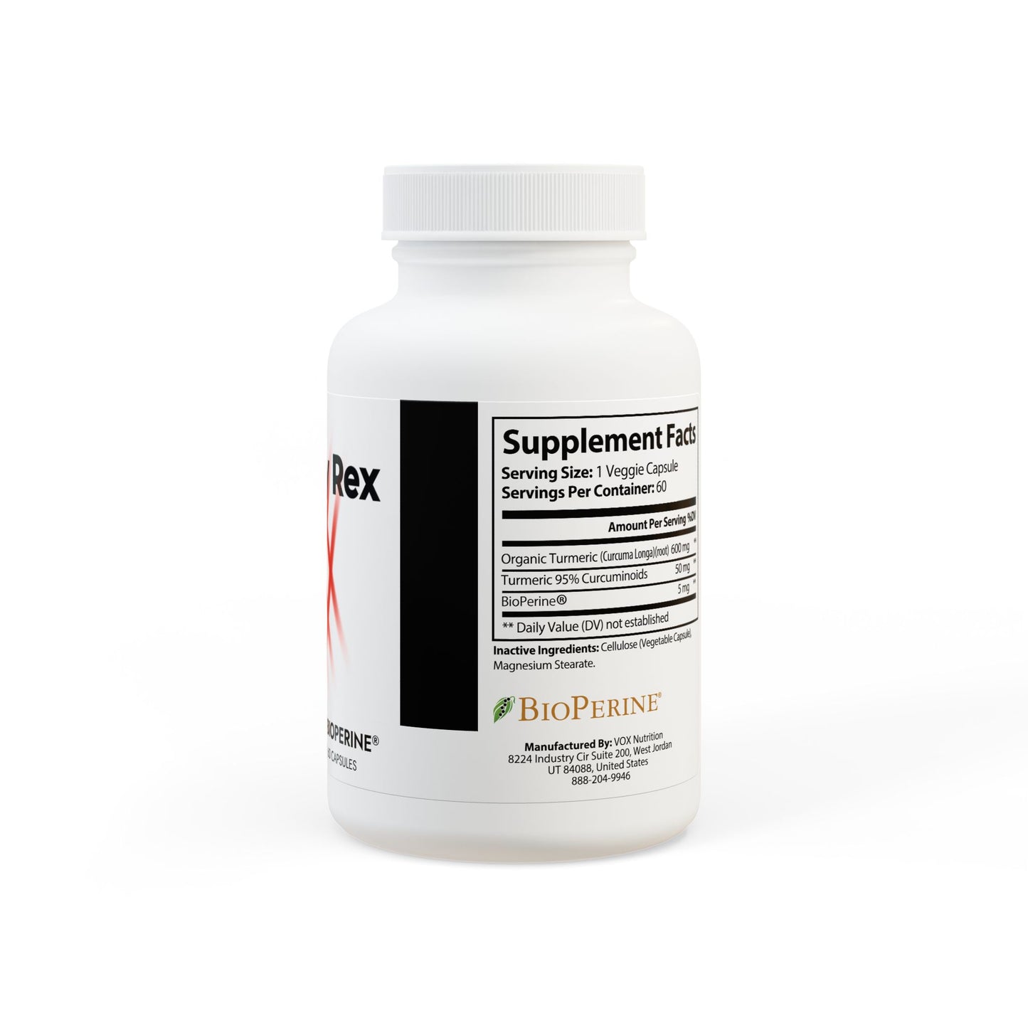 Turmeric with BioPerine® (Black Pepper Fruit Extract) Supplement (60 Capsules)