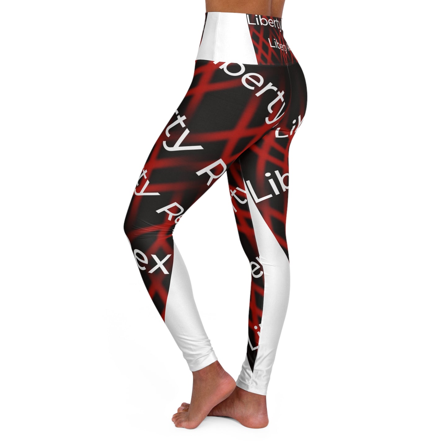 Bold High Waisted Yoga Leggings with Graphic Design – Stylish Comfort for Active Living