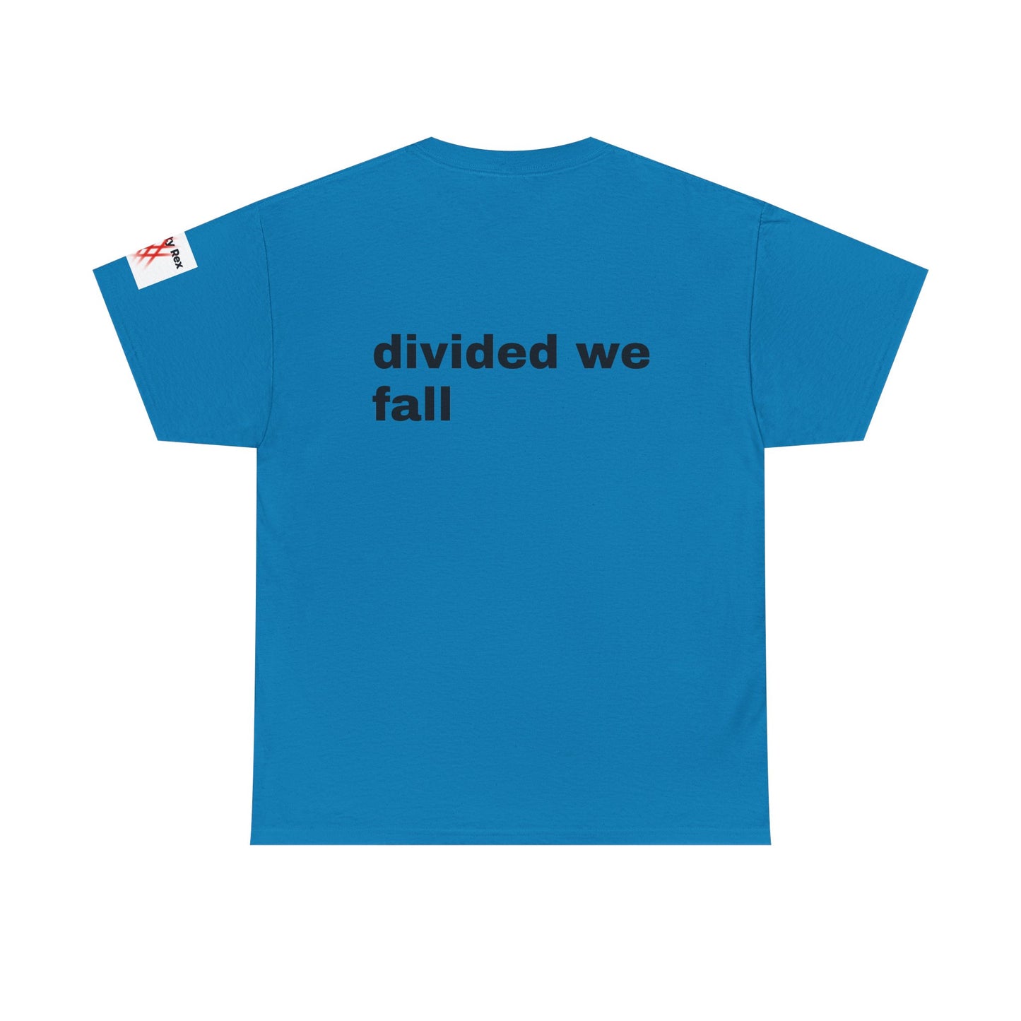 Unisex Heavy Cotton Tee - 'Divided We Fall' Graphic American Flag Tee