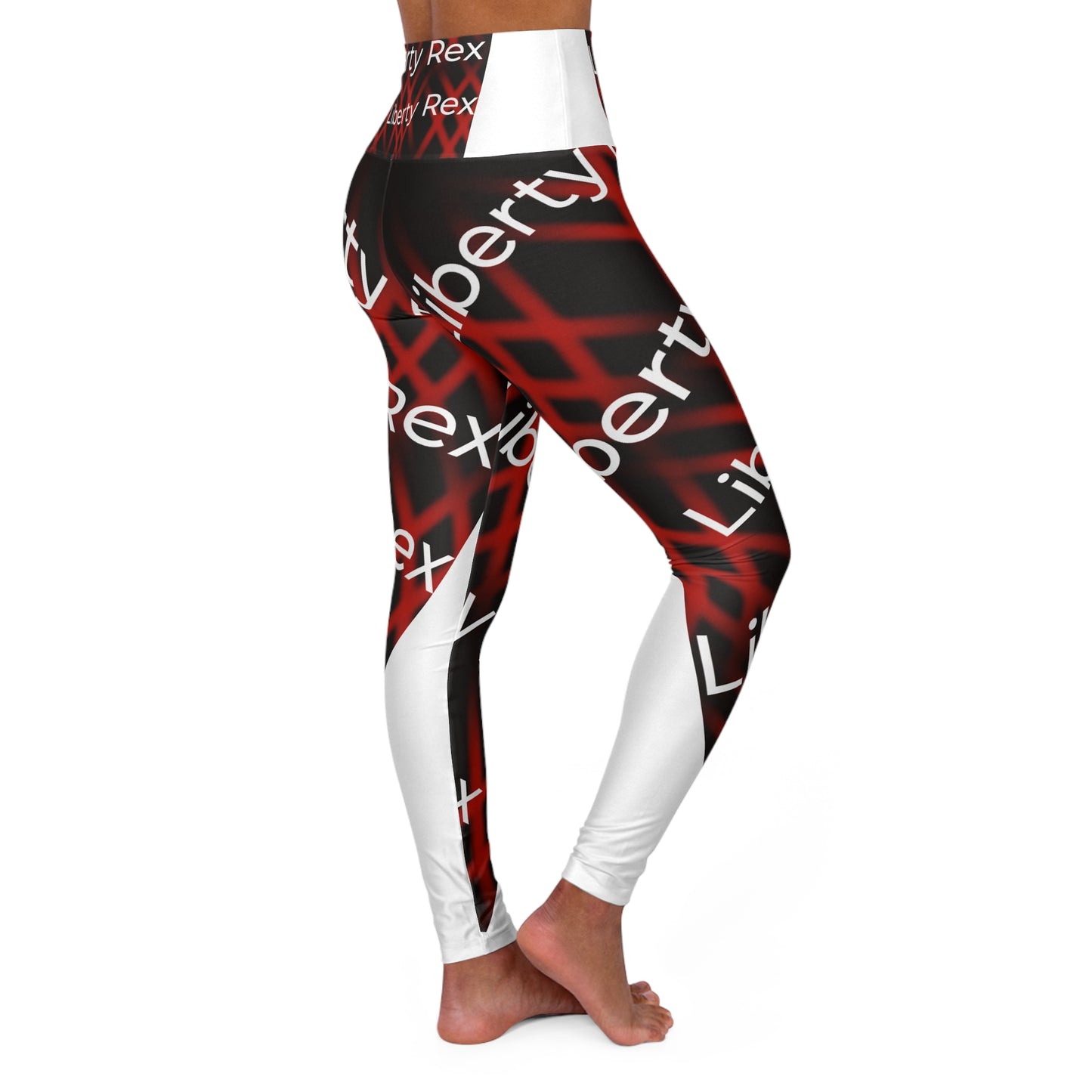 Bold High Waisted Yoga Leggings with Graphic Design – Stylish Comfort for Active Living