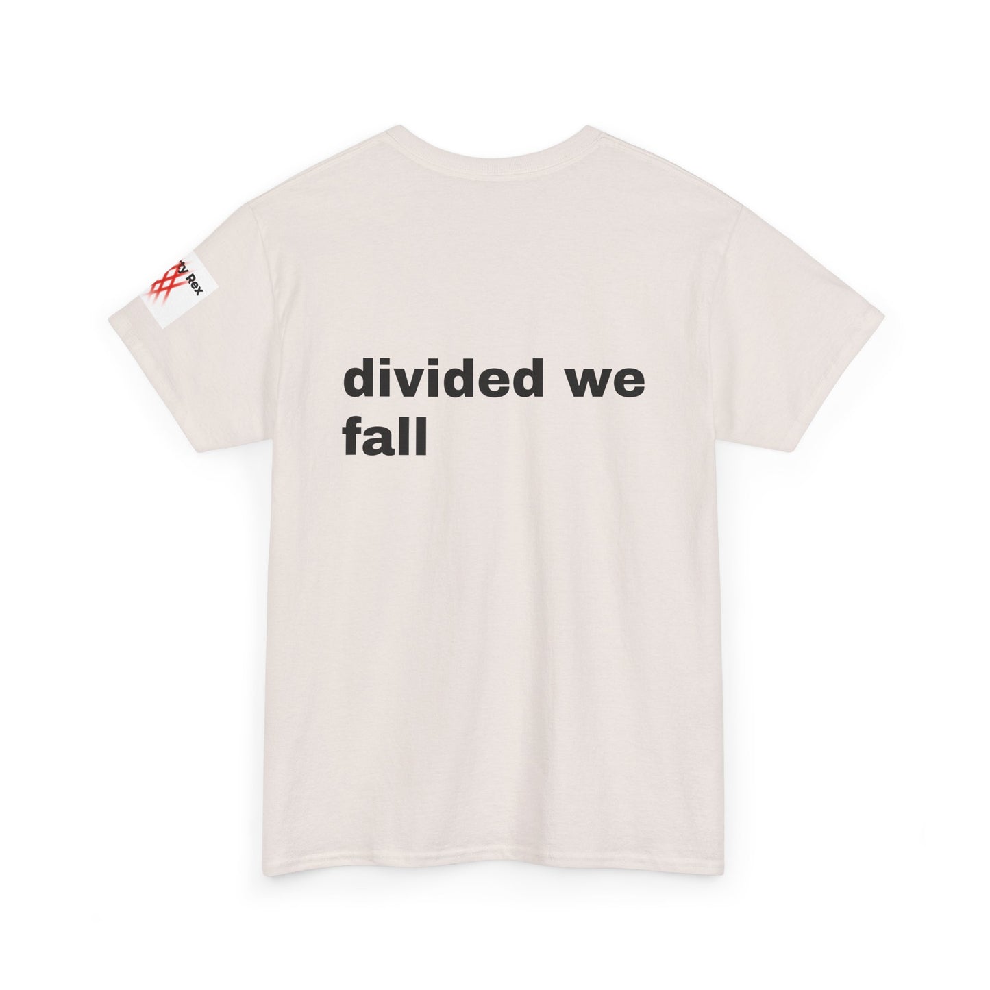 Unisex Heavy Cotton Tee - 'Divided We Fall' Graphic American Flag Tee