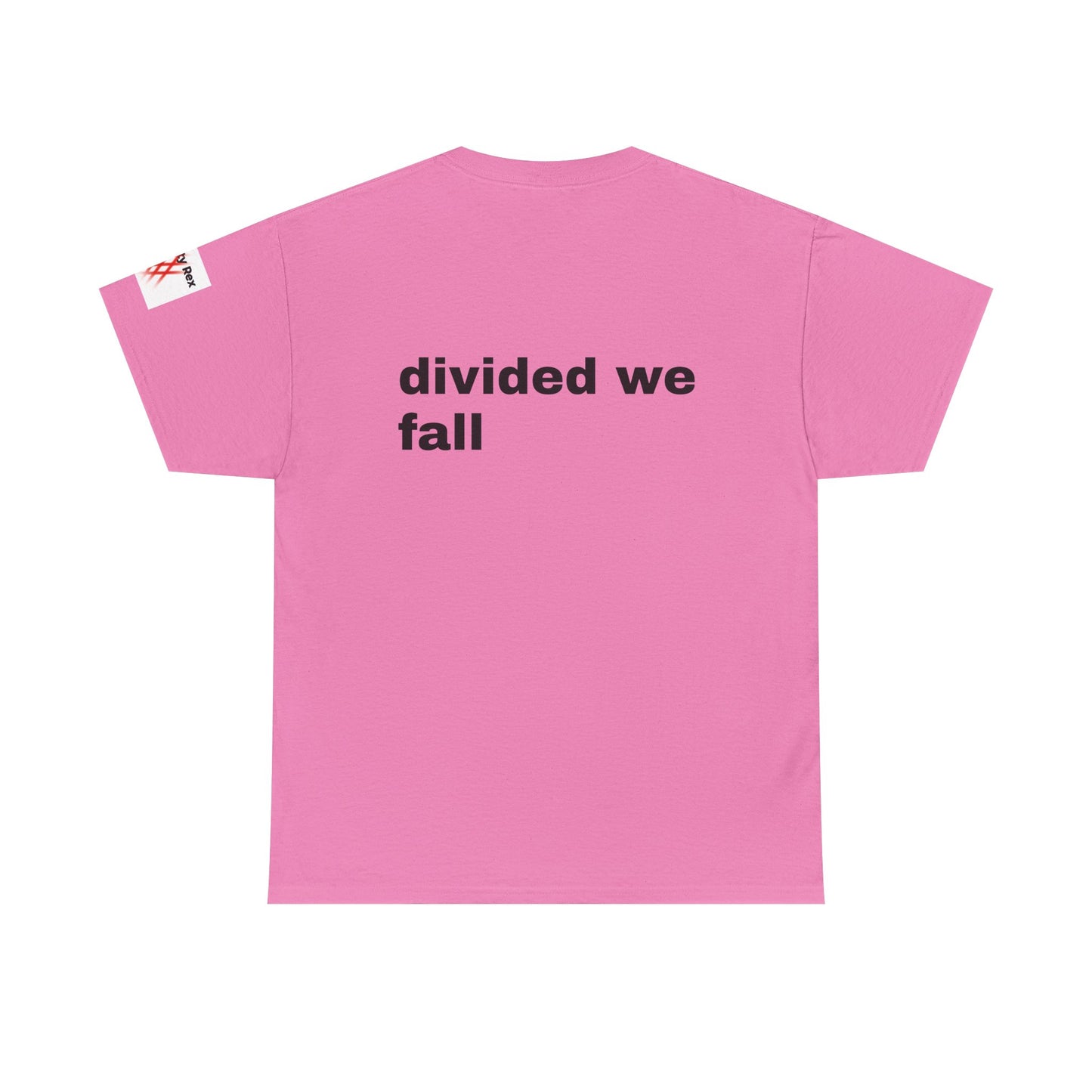 Unisex Heavy Cotton Tee - 'Divided We Fall' Graphic American Flag Tee