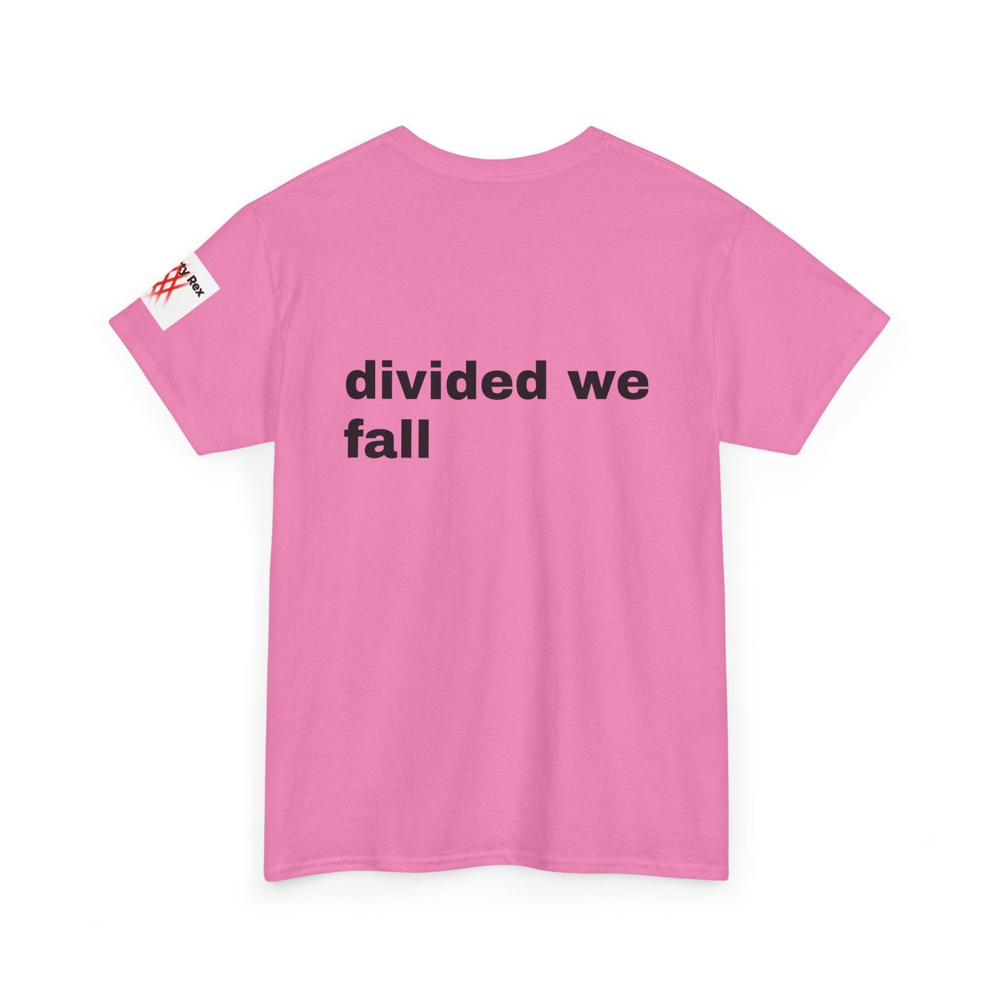 Unisex Heavy Cotton Tee - 'Divided We Fall' Graphic American Flag Tee