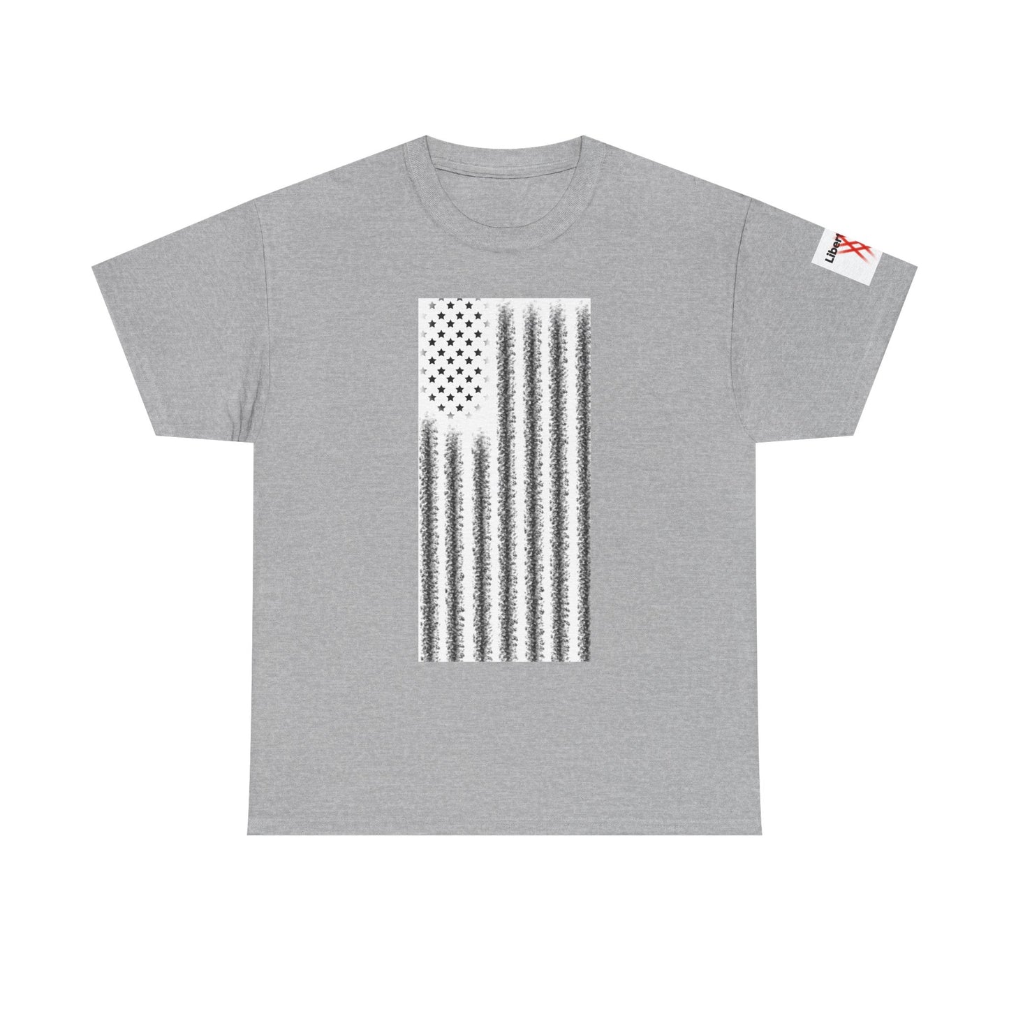 Unisex Heavy Cotton Tee - 'Divided We Fall' Graphic American Flag Tee
