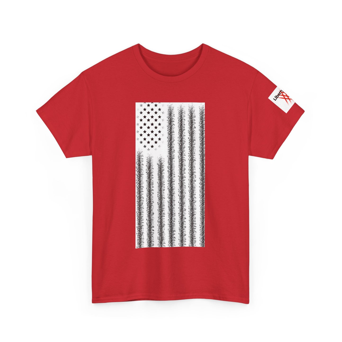 Unisex Heavy Cotton Tee - 'Divided We Fall' Graphic American Flag Tee