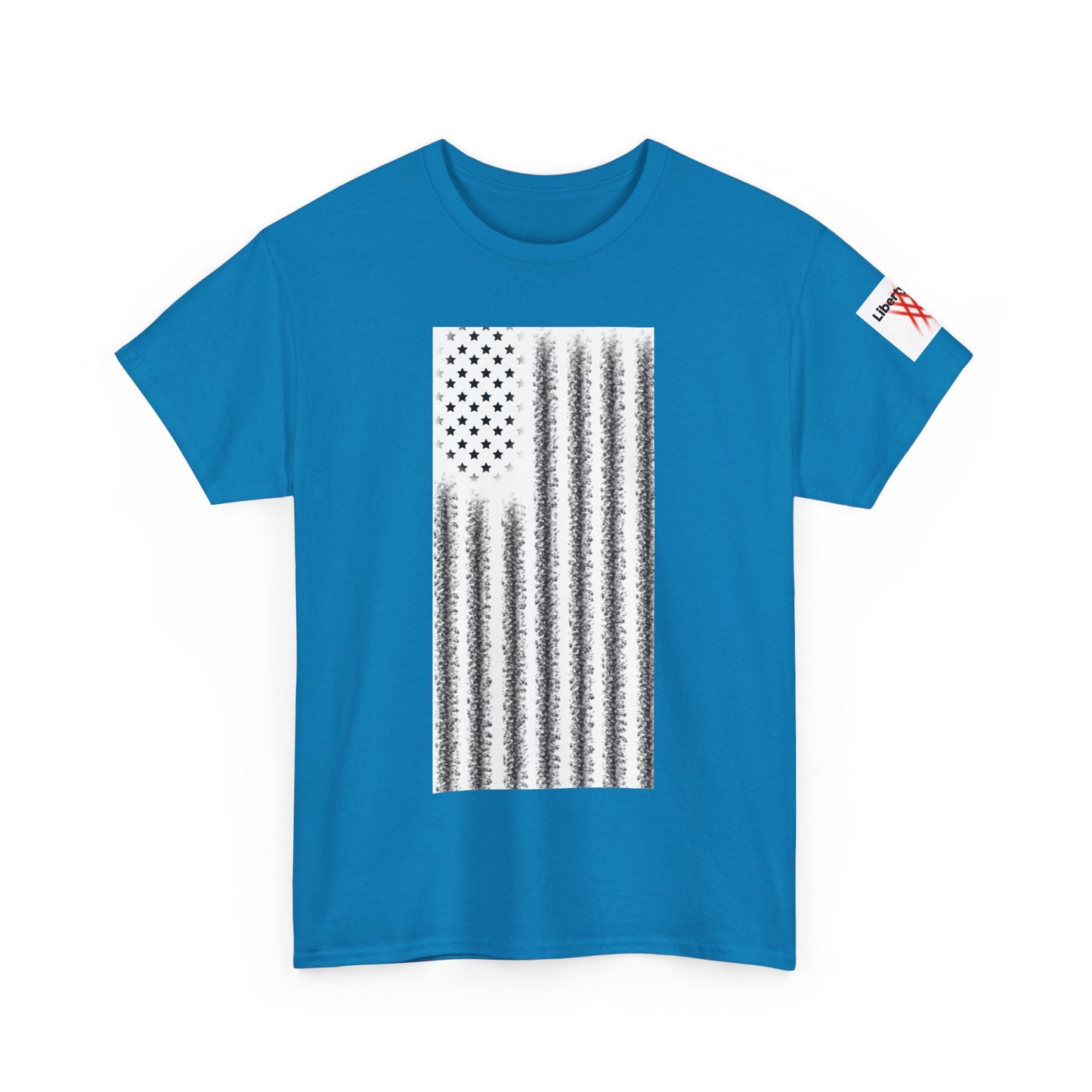 Unisex Heavy Cotton Tee - 'Divided We Fall' Graphic American Flag Tee