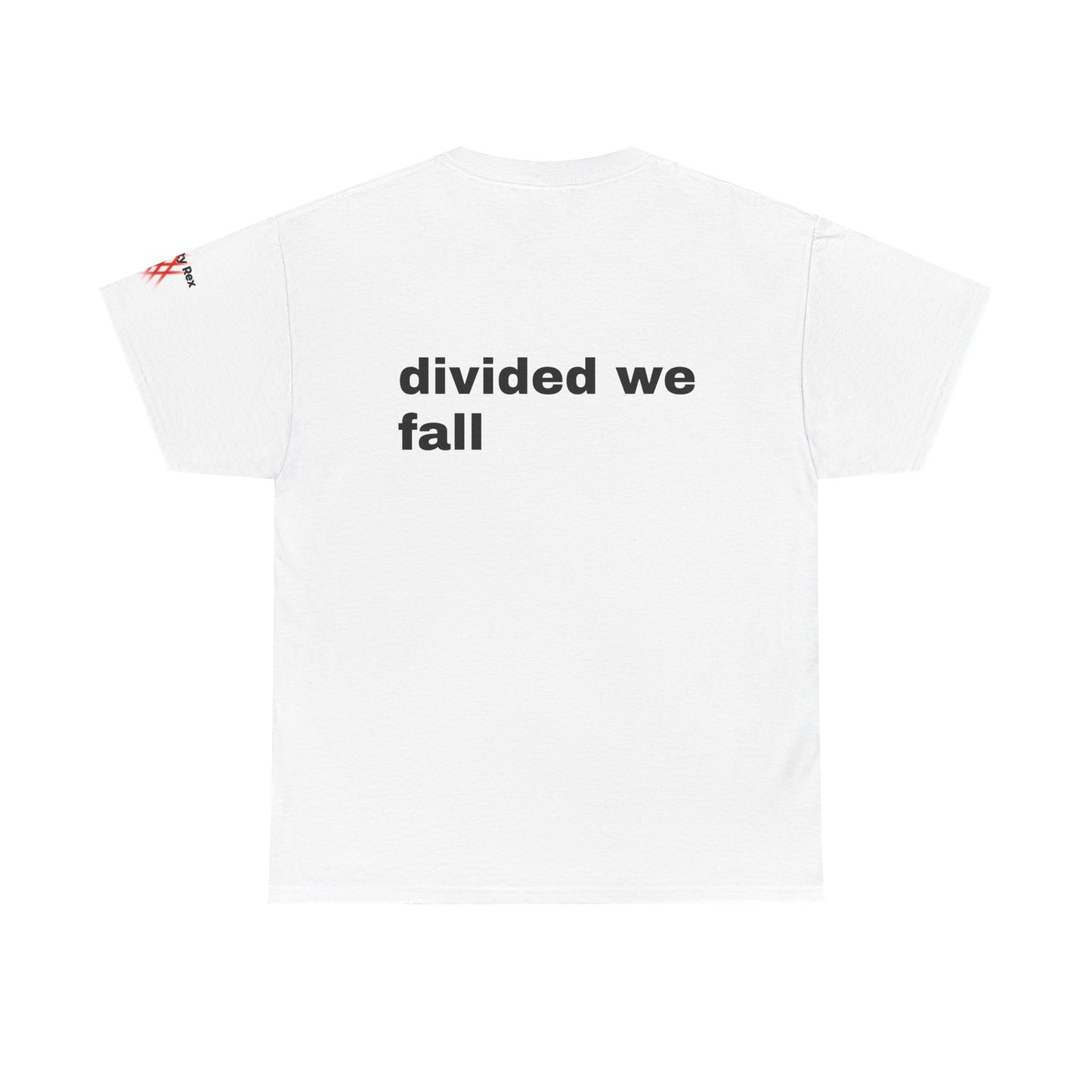 Unisex Heavy Cotton Tee - 'Divided We Fall' Graphic American Flag Tee
