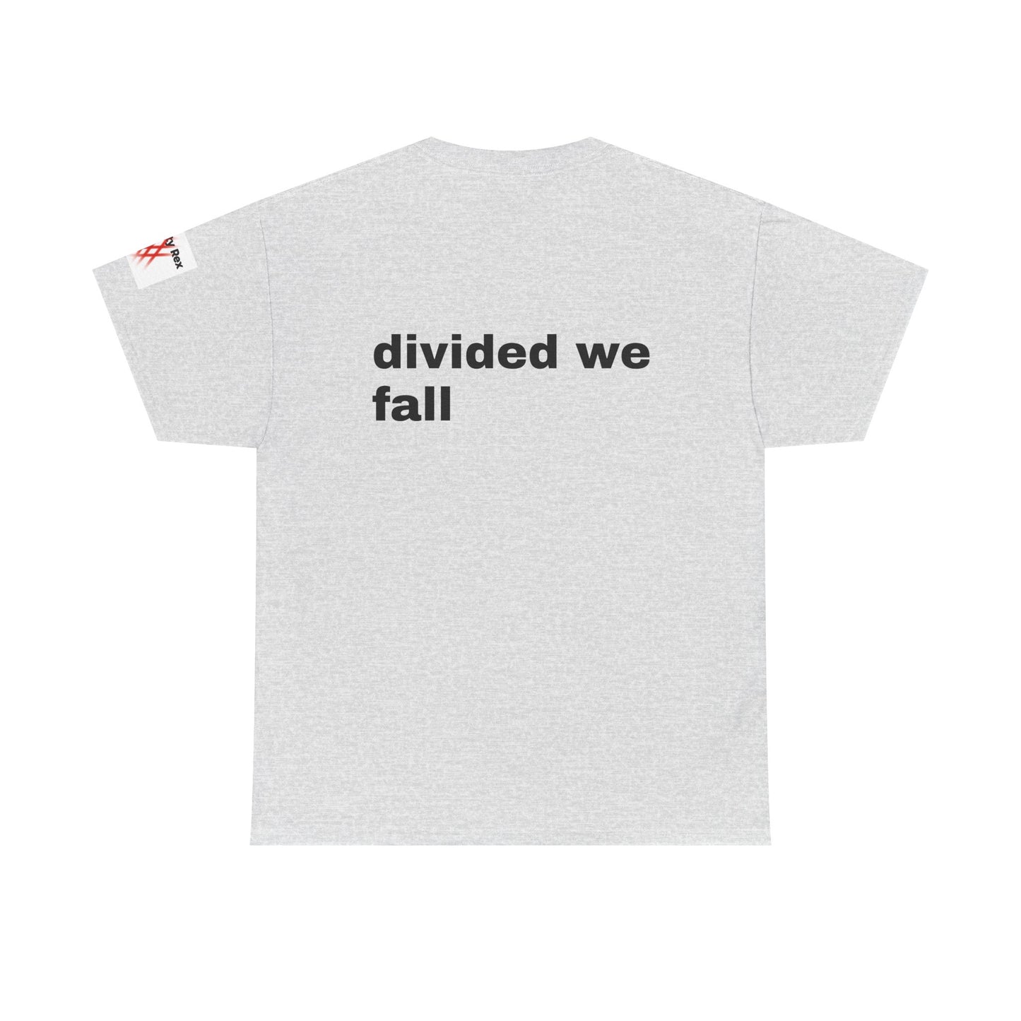 Unisex Heavy Cotton Tee - 'Divided We Fall' Graphic American Flag Tee