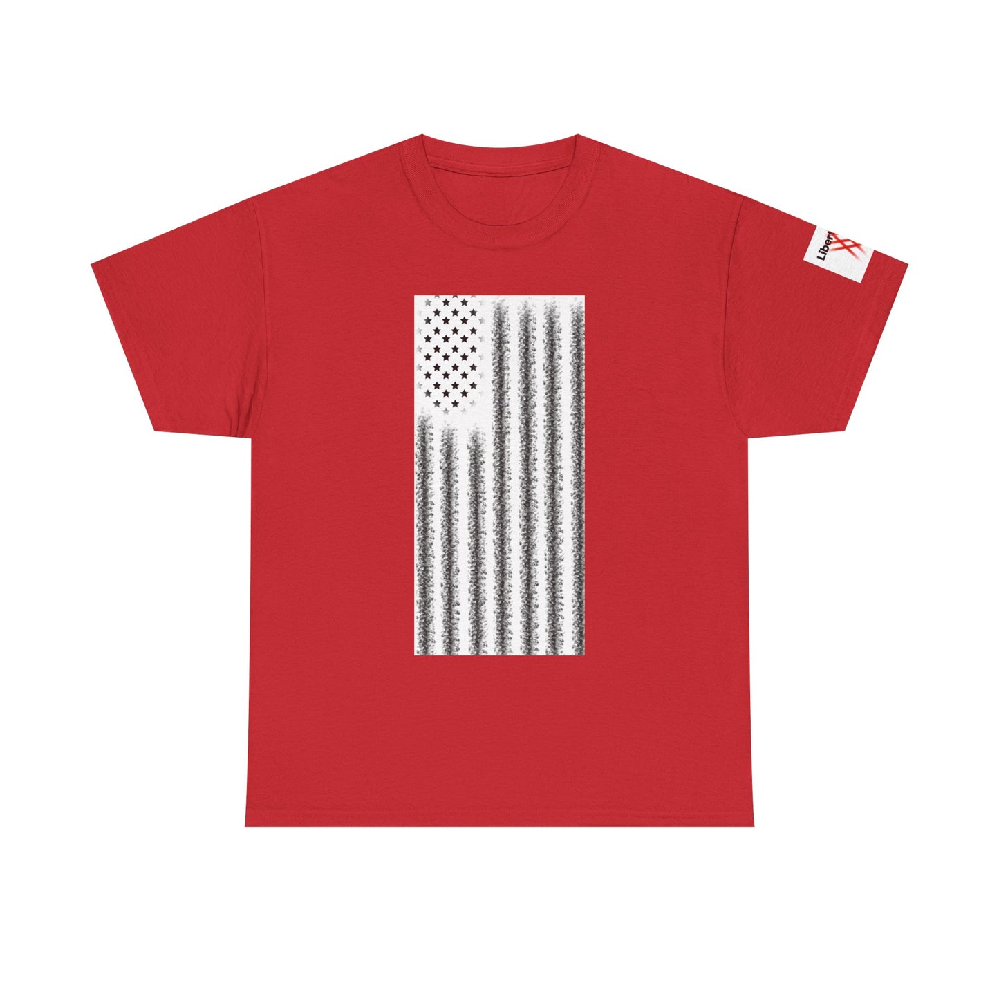 Unisex Heavy Cotton Tee - 'Divided We Fall' Graphic American Flag Tee
