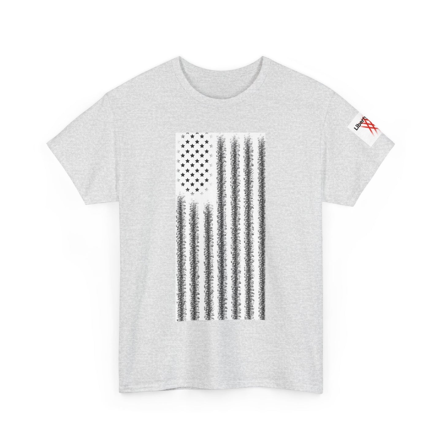 Unisex Heavy Cotton Tee - 'Divided We Fall' Graphic American Flag Tee