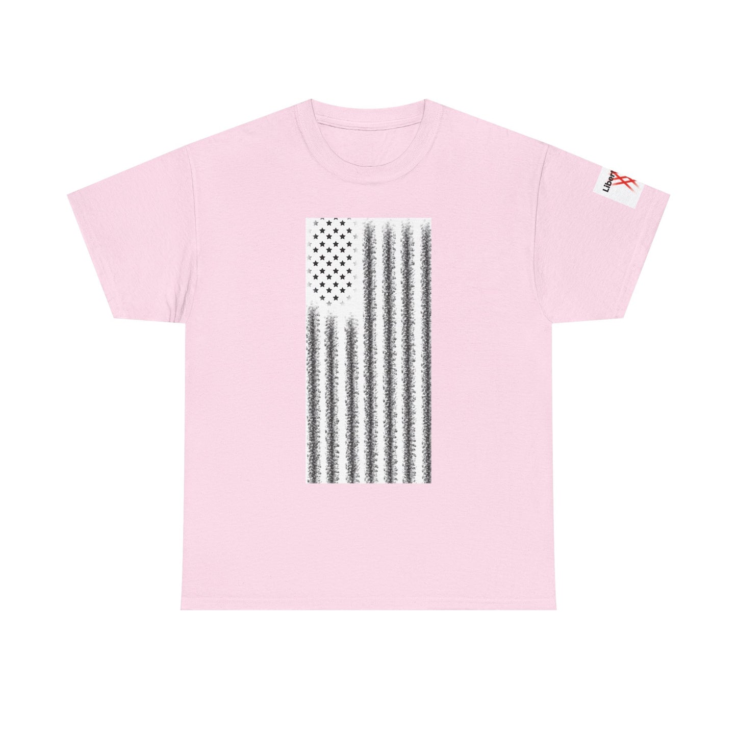Unisex Heavy Cotton Tee - 'Divided We Fall' Graphic American Flag Tee