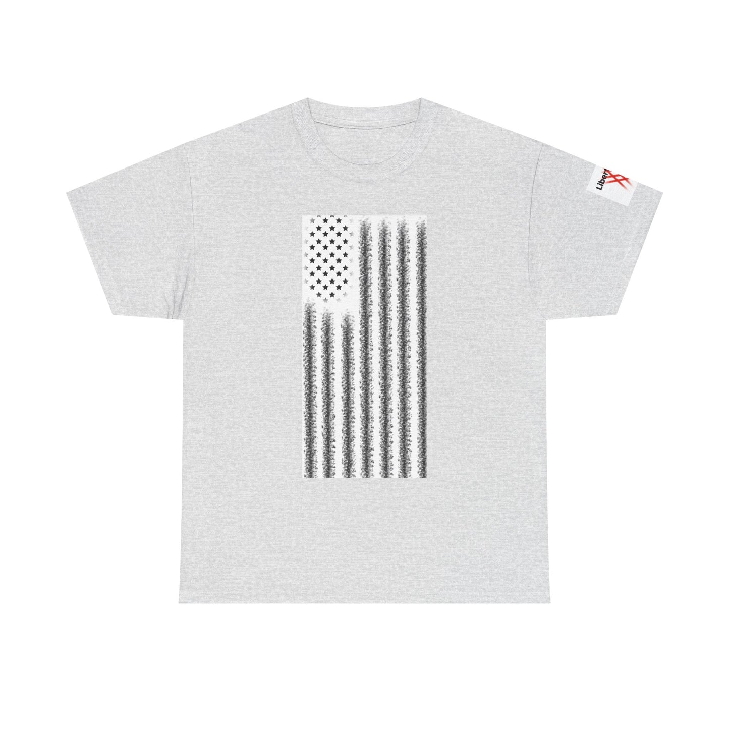 Unisex Heavy Cotton Tee - 'Divided We Fall' Graphic American Flag Tee
