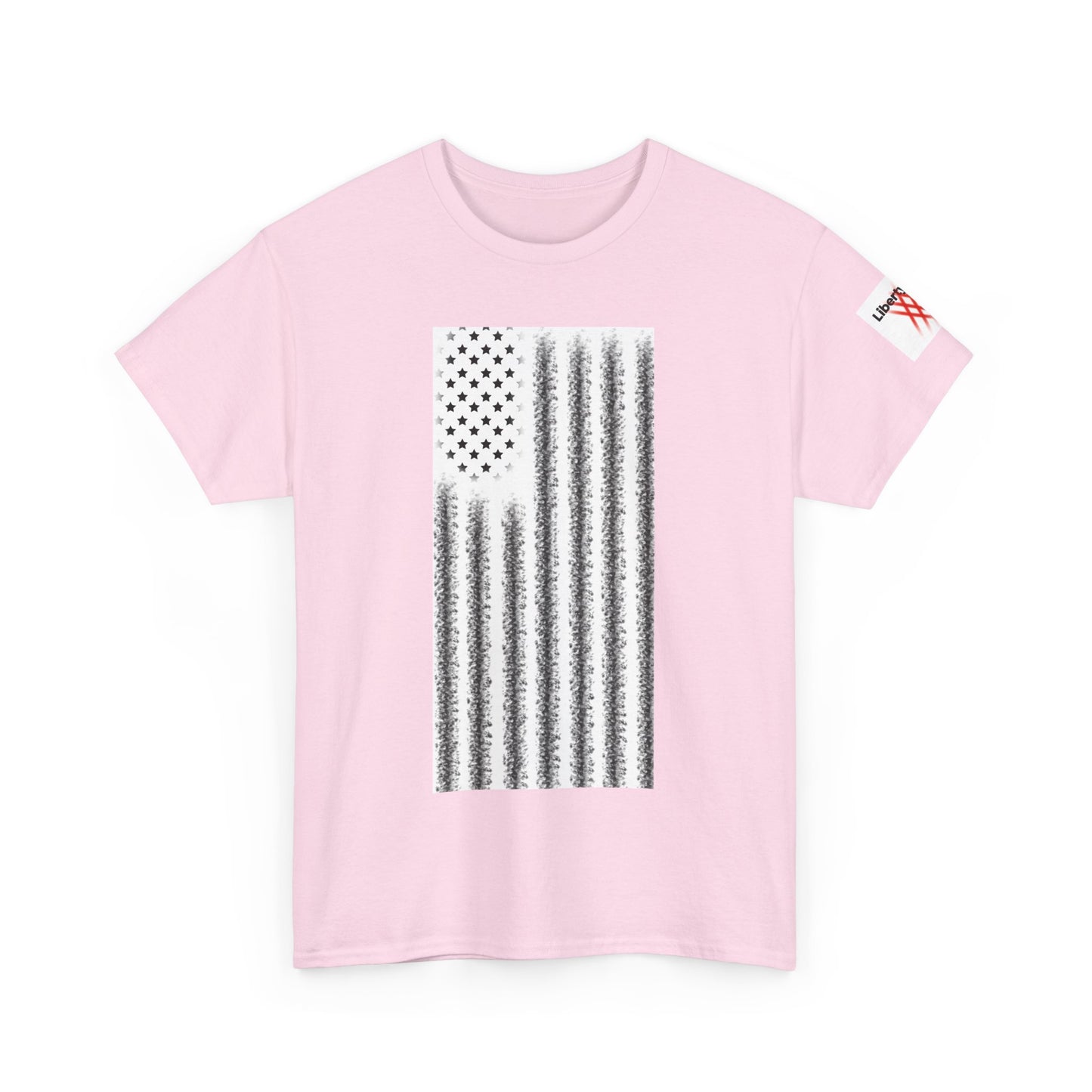 Unisex Heavy Cotton Tee - 'Divided We Fall' Graphic American Flag Tee