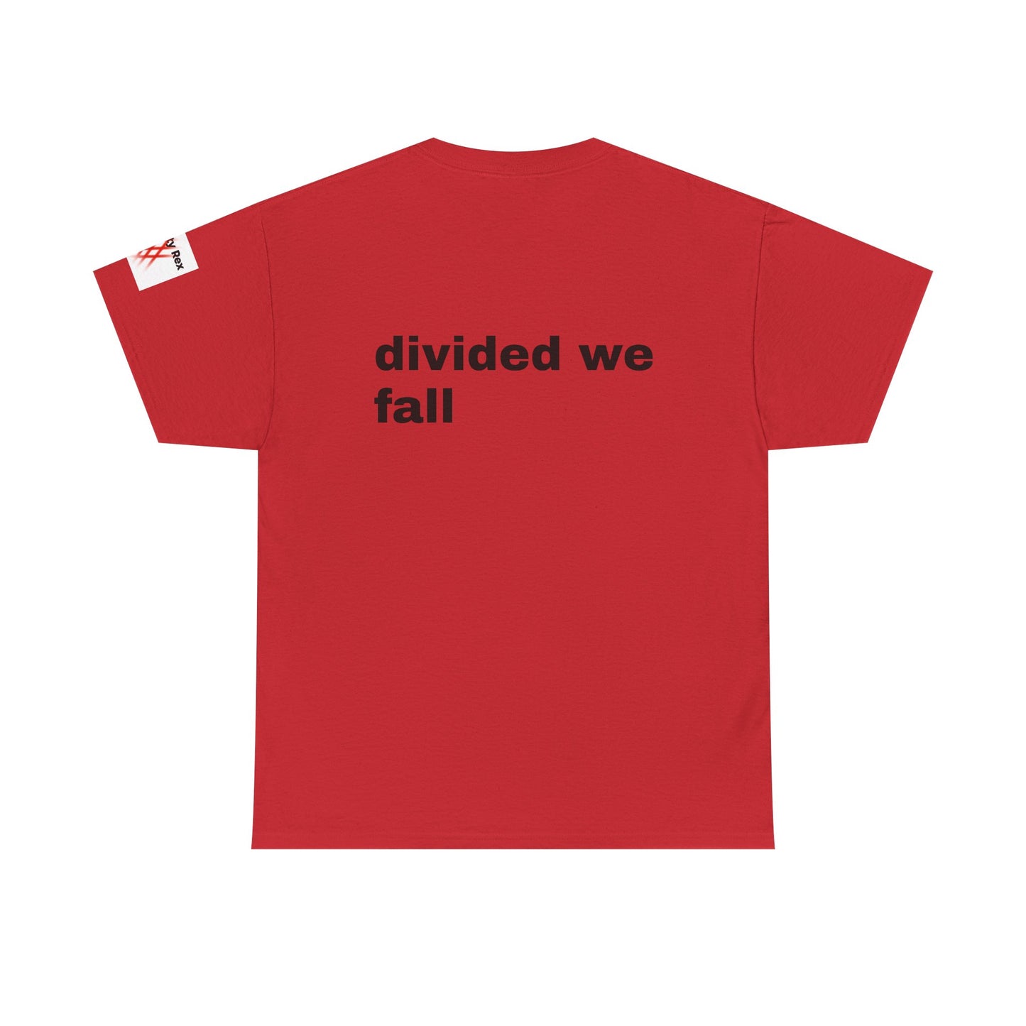 Unisex Heavy Cotton Tee - 'Divided We Fall' Graphic American Flag Tee