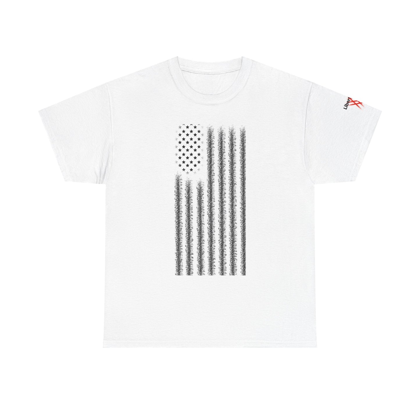 Unisex Heavy Cotton Tee - 'Divided We Fall' Graphic American Flag Tee