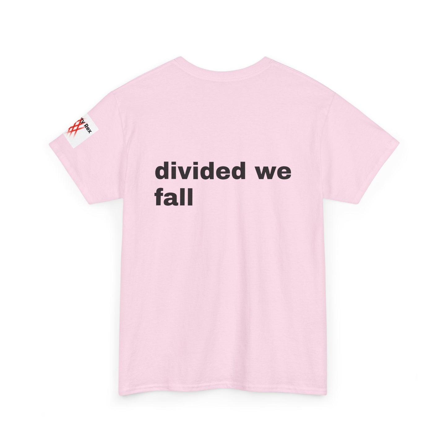 Unisex Heavy Cotton Tee - 'Divided We Fall' Graphic American Flag Tee