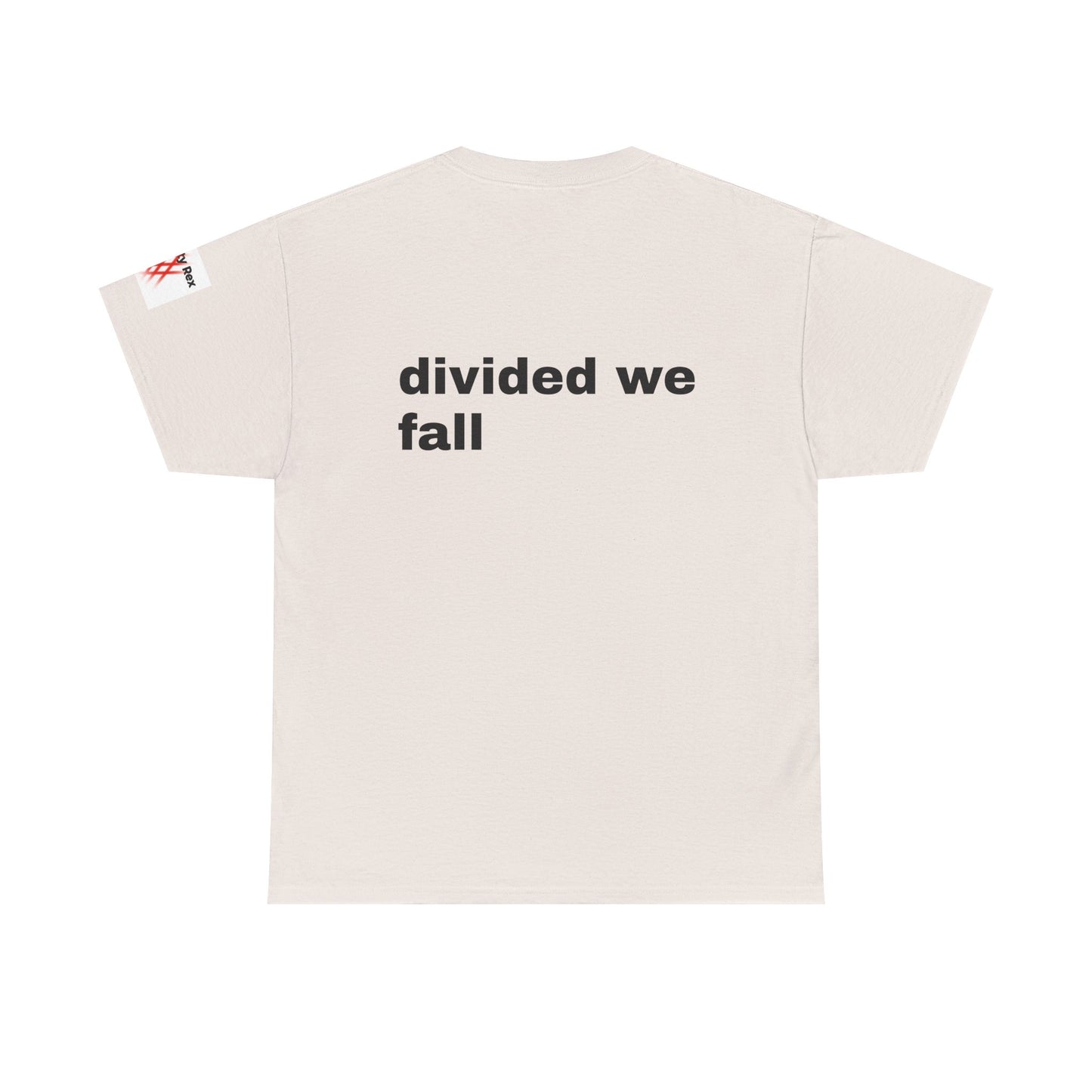 Unisex Heavy Cotton Tee - 'Divided We Fall' Graphic American Flag Tee