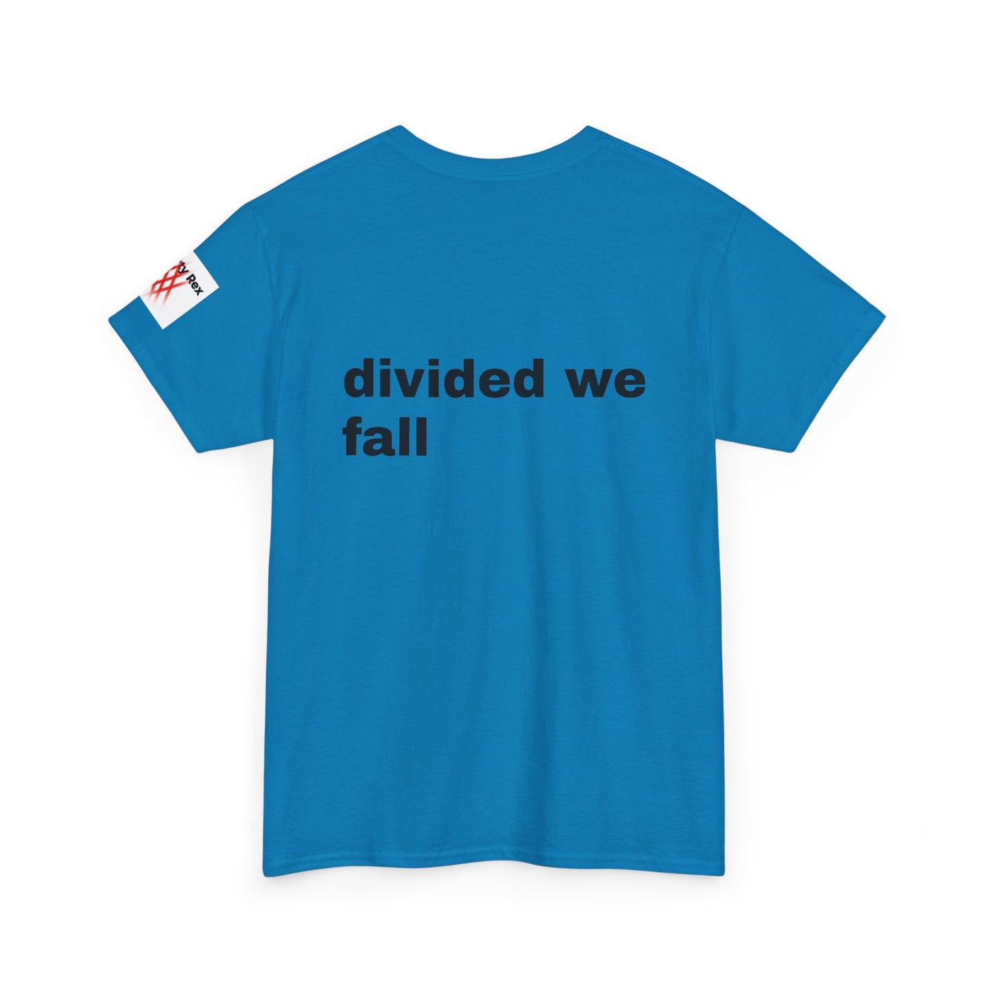Unisex Heavy Cotton Tee - 'Divided We Fall' Graphic American Flag Tee