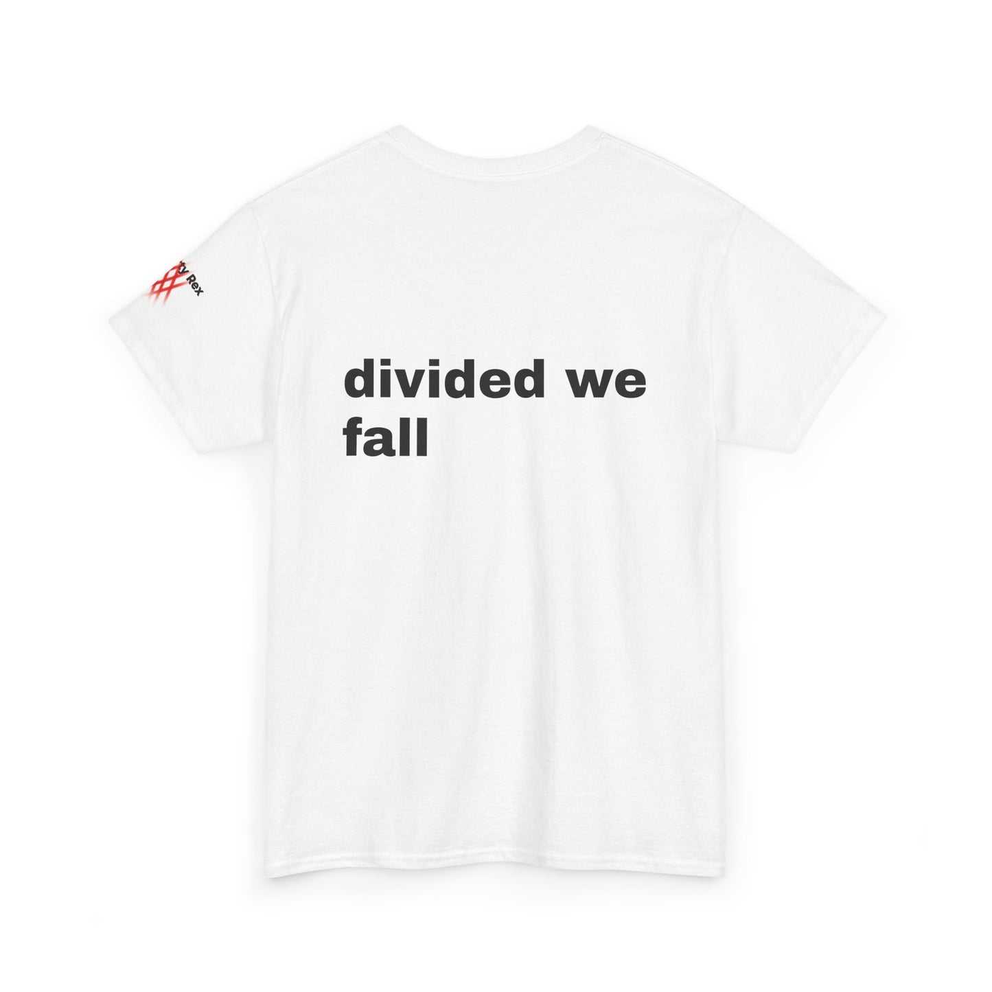 Unisex Heavy Cotton Tee - 'Divided We Fall' Graphic American Flag Tee