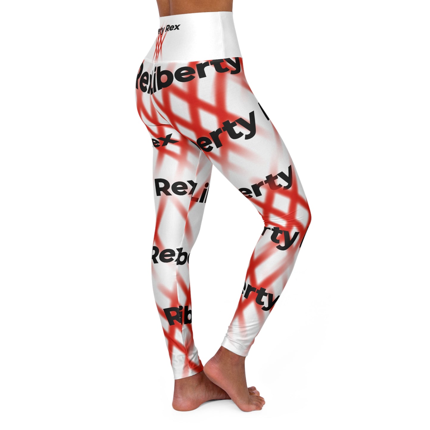 Trendy High Waisted Yoga Leggings - Liberty Rex Design for Activewear Enthusiasts