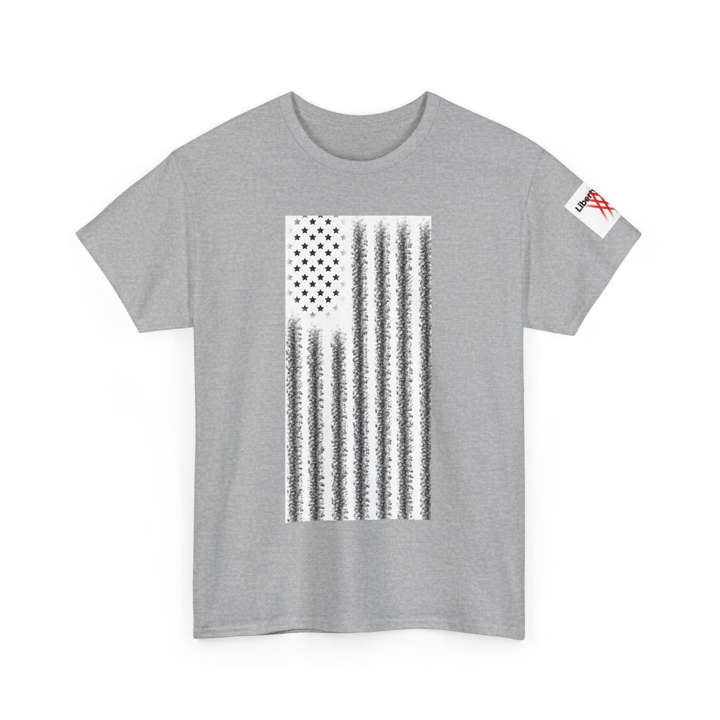 Unisex Heavy Cotton Tee - 'Divided We Fall' Graphic American Flag Tee