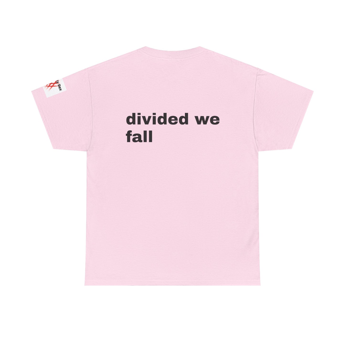 Unisex Heavy Cotton Tee - 'Divided We Fall' Graphic American Flag Tee