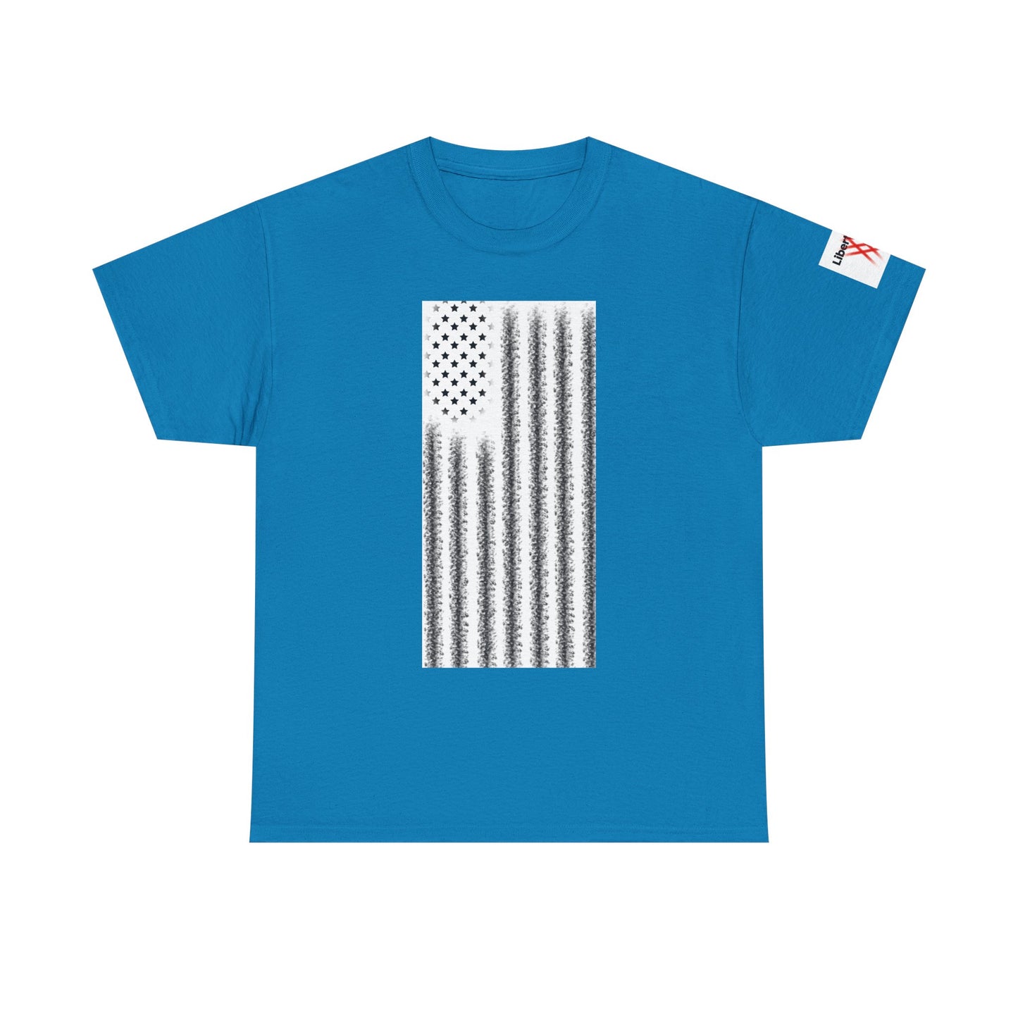 Unisex Heavy Cotton Tee - 'Divided We Fall' Graphic American Flag Tee