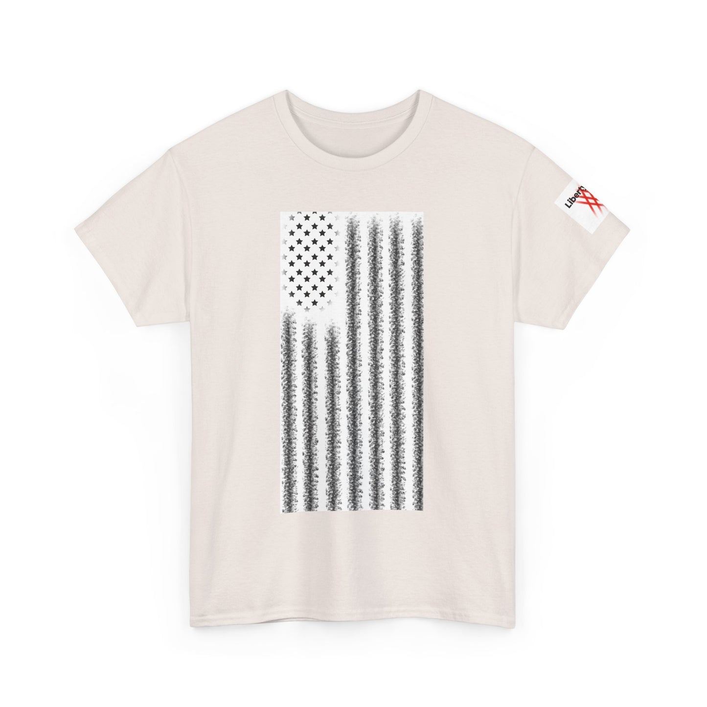 Unisex Heavy Cotton Tee - 'Divided We Fall' Graphic American Flag Tee