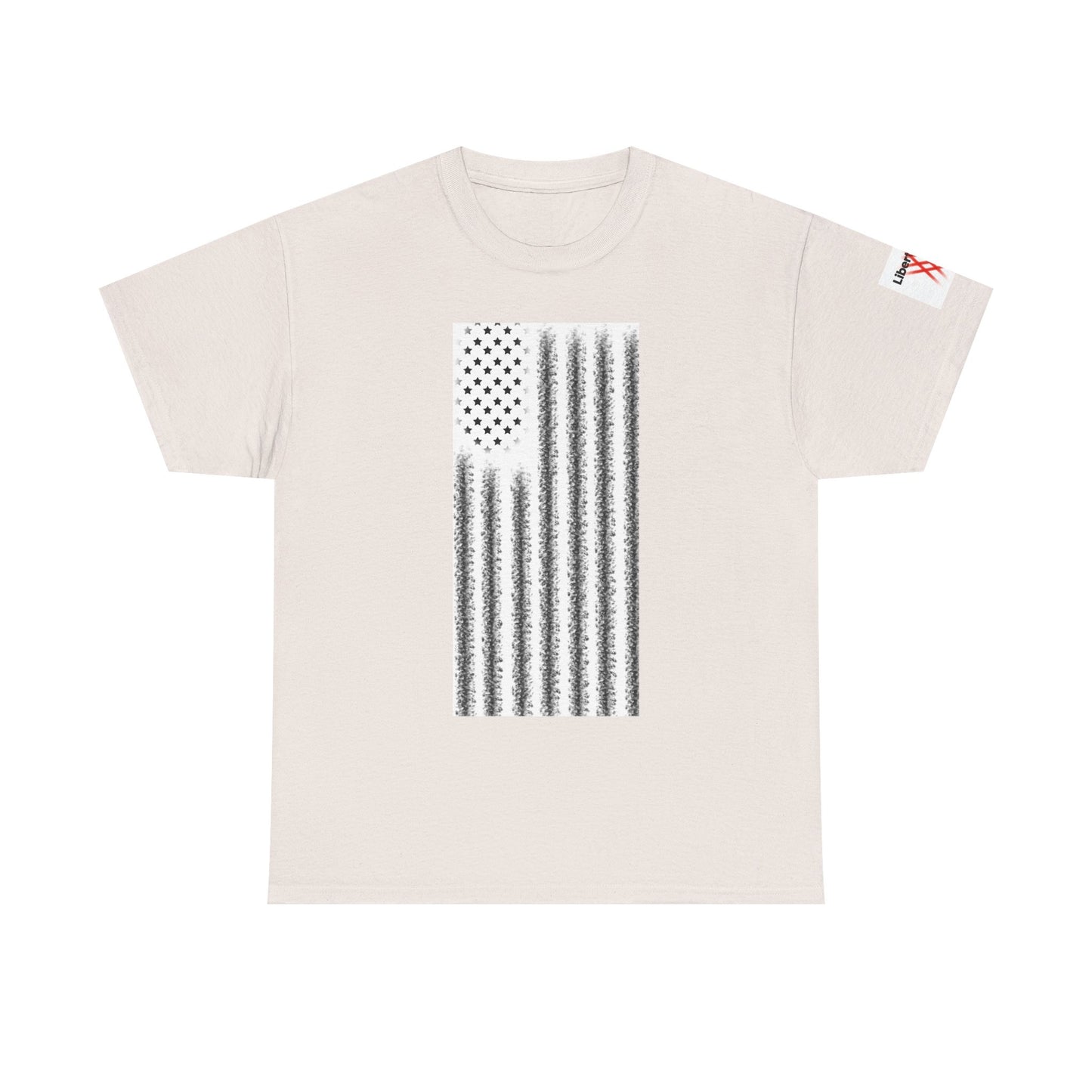 Unisex Heavy Cotton Tee - 'Divided We Fall' Graphic American Flag Tee