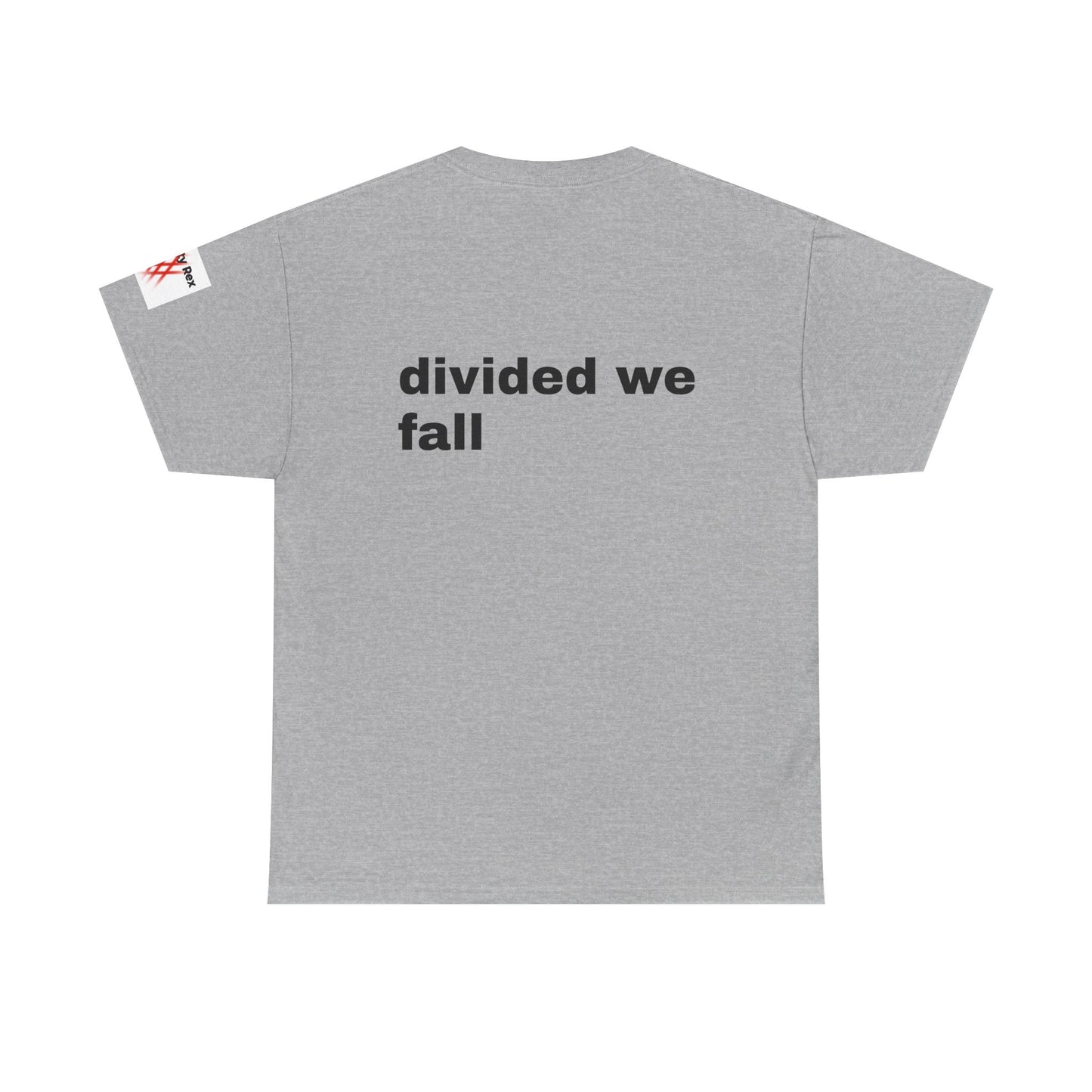 Unisex Heavy Cotton Tee - 'Divided We Fall' Graphic American Flag Tee