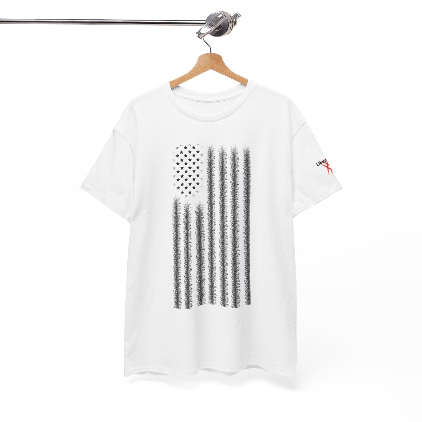 Unisex Heavy Cotton Tee - 'Divided We Fall' Graphic American Flag Tee